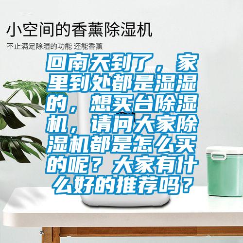 回南天到了，家里到處都是濕濕的，想買臺(tái)除濕機(jī)，請(qǐng)問大家除濕機(jī)都是怎么買的呢？大家有什么好的推薦嗎？