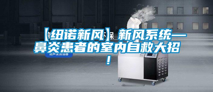 【紐諾新風(fēng)】新風(fēng)系統(tǒng)—鼻炎患者的室內(nèi)自救大招！